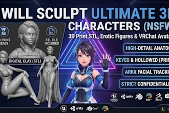 sculpt 3d nsfw character model erotic figure vrc avatar 3d printing stl