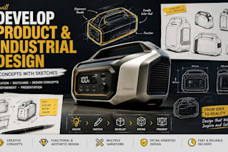 develop product and industrial design concepts with sketches