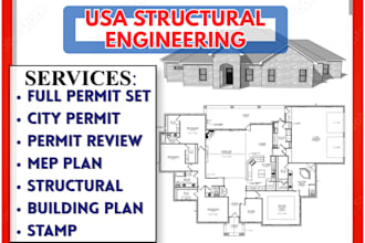 permit ready plans, foundation plan, structural  drawing, mep, building permit