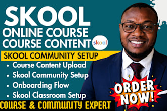 skool online community setup organize skool classroom, setup and upload course
