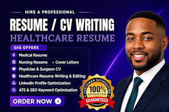 write an ats physician CV, medical resume, and cover letter for healthcare roles