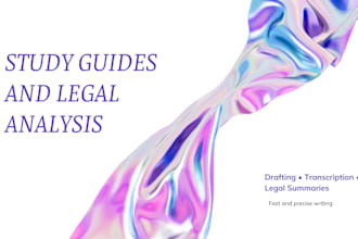 write legal study guides, summaries, and transcripts in spanish