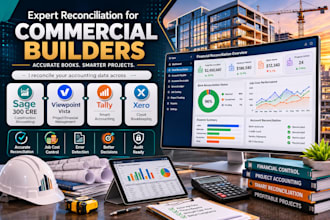 reconcile sage 300 cre, viewpoint vista, tally and xero for commercial builders