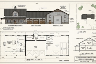 design barndominium, barn house, garage, and shop plans