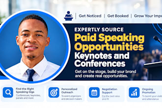 expertly source paid speaking opportunities, keynote and conference leads