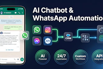 build ai chatbot for whatsapp automation, instagram dm and facebook messenger