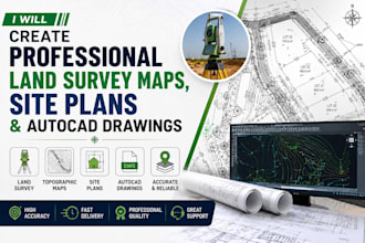create professional land survey maps site plans and autocad drawings