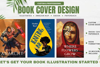 design custom book covers, ebook covers and paperback for amazon kdp
