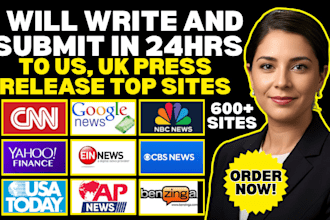 do press release writing and press release distribution in 24 hours US, UK