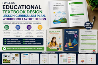 do educational textbook design, lesson curriculum plan,workbook layout design
