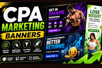 design CPA marketing banners for offers landing pages and display ads