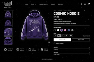 design y2k website streetwear website clothing brand y2k shopify store
