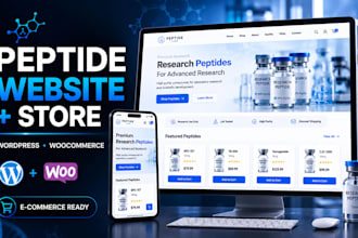 build peptide website and woocommerce peptide store