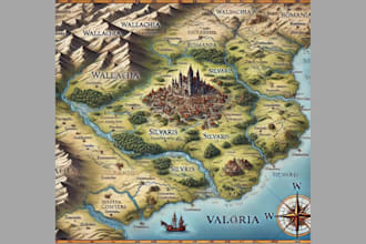 do fantasy world map illustration dnd campaign rpg book novel map cartographic