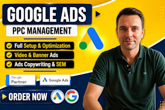 setup audit and manage google ads adwords ppc campaign, ppc ads copy and seo