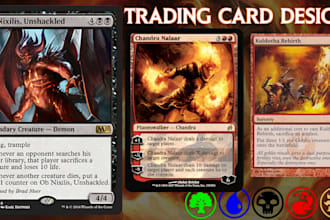 design custom mtg card game, trading card template,commander edh game art yugioh