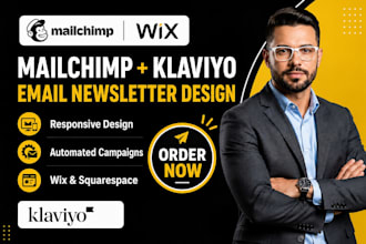 design email newsletters automated campaigns mailchimp klaviyo wix squarespace