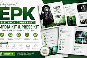 design a professional epk electronic press kit media kit and one sheet