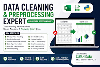 clean, preprocess and analyze your excel, CSV and dataset files