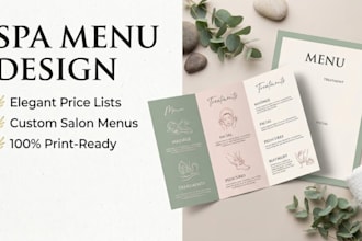 design a luxury spa menu, restaurant menu, and salon price list