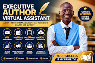 be author virtual assistant admin project management self publishing kdp support