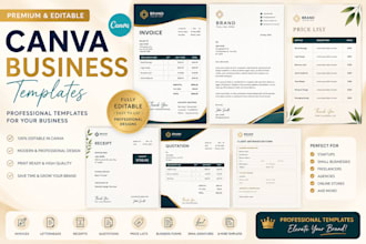 design editable canva invoice lathered design