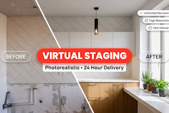 do realistic virtual staging and interior design for real estate listing