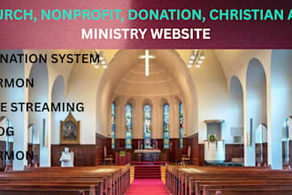 build church website, nonprofit website, donation, christian, ministry website