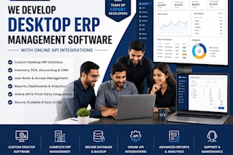 devlop desktop software erp management with online API integrations