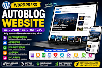 build wordpress autoblog website with RSS auto posting