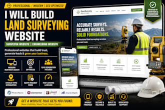 build SEO land surveying website, surveyor website wordpress engineering website