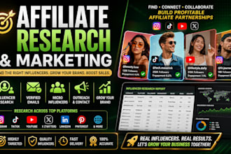 do influencer research, affiliate marketing, outreach and find micro influencers
