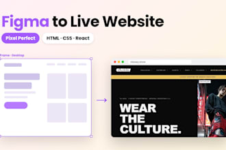convert figma to responsive html css or react website