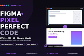 convert figma to html css or shopify pixel perfect