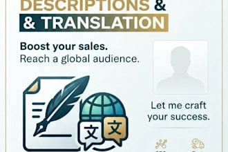 engaging product descriptions,writing and translation
