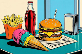 draw food pop art