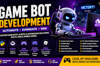 build game bot, ai bots, discord bots and automation script, web bot