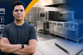 commercial kitchen equipment cad, restaurant equipment, appliance modeling