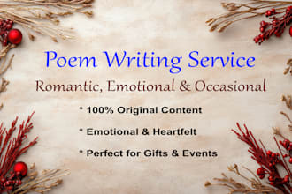 be writing unique romantic, emotional or occasional poem