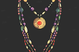 luxury golden jewelry concept illustration