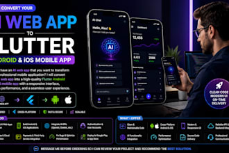 convert your ai web app to flutter android and ios mobile app