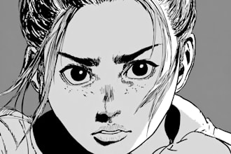 do manga comic strip, sketch,character design, graphic novel