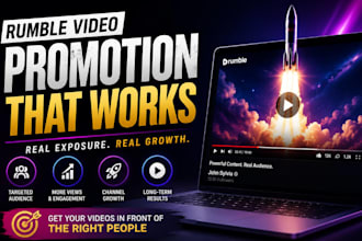 rumble video promotion, audience growth specialist