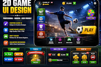 create stunning 2d game UI and mobile game assets