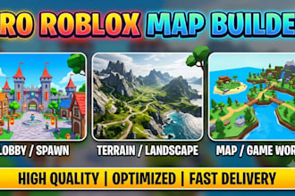 be your roblox builder to create a realistic roblox map, lobby, or terrain