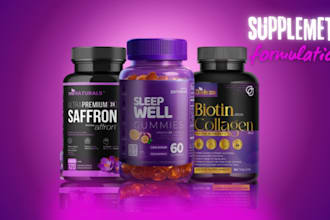 be your food scientist and formulate food supplement, gummies and vitamin