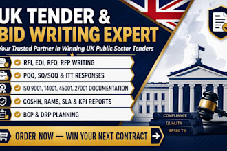 write and edit UK tender, rfp, rfq, pqq, itt, eoi, sq bid proposals document