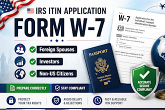 prepare itin number application form w7 for foreign spouse investor non resident
