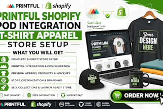 printful shopify pod integration t shirt apparel store setup