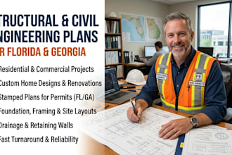 review your structural and civil engineering plan for florida and georgia permit